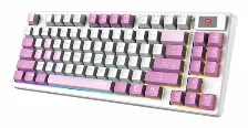 Teclado Msi Forge Gk600 Tkl Wireless, Inalambrico, Usb/bluetooth, Mecanico, Led Rgb, Ingles, Violeta/rosa